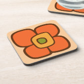 Retro-Frühlingsblüte Getränkeuntersetzer (Linke Seite)