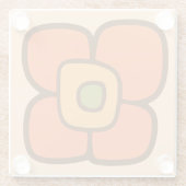 Retro-Frühlingsblüte Glasuntersetzer (Rückseite)