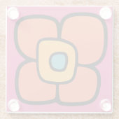 Retro-Frühlingsblüte Glasuntersetzer (Rückseite)
