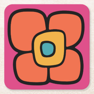 Retro-Frühlingsblüte Rechteckiger Pappuntersetzer