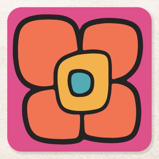 Retro-Frühlingsblüte Rechteckiger Pappuntersetzer (Vorderseite)