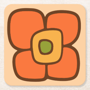 Retro-Frühlingsblüte Rechteckiger Pappuntersetzer