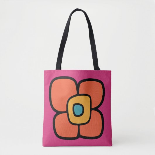 Retro-Frühlingsblüte Tasche (Vorderseite)