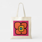 Retro-Frühlingsblüte Tragetasche (Rückseite)
