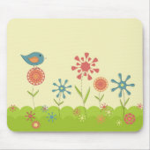 Retro Frühlingsgarten Mousepad (Vorne)