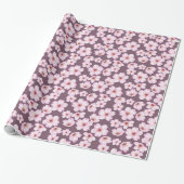 Retro Frühlingsmit blumenmuster Geschenkpapier (Ungerollt)