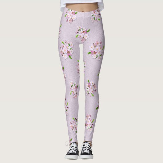 Retro Frühlingsmit blumenmuster Leggings (Vorderseite)