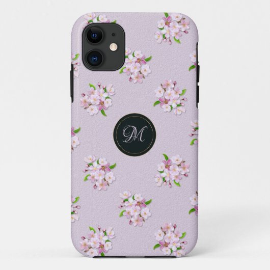Retro Frühlingsmit blumenmuster. Monogramm Case-Mate iPhone Hülle (Rückseite)