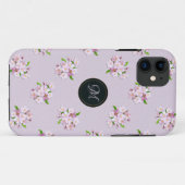 Retro Frühlingsmit blumenmuster. Monogramm Case-Mate iPhone Hülle (Rückseite (Horizontal))