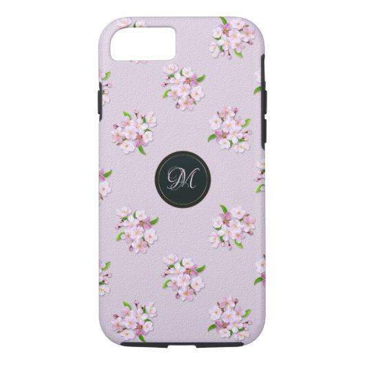 Retro Frühlingsmit blumenmuster. Monogramm Case-Mate iPhone Hülle (Rückseite)