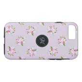Retro Frühlingsmit blumenmuster. Monogramm Case-Mate iPhone Hülle (Rückseite (Horizontal))
