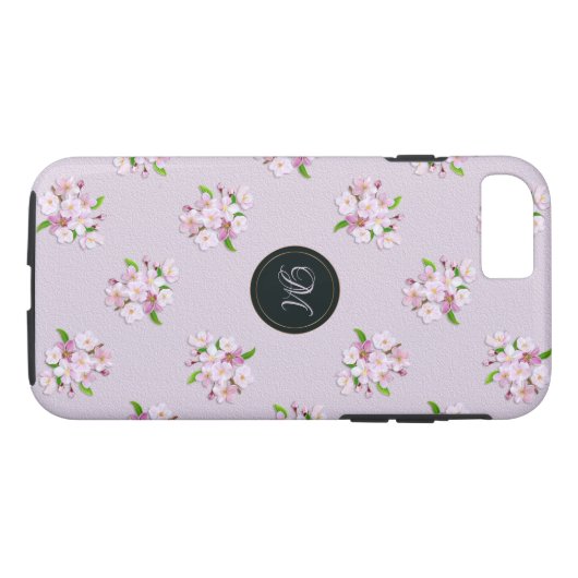 Retro Frühlingsmit blumenmuster. Monogramm Case-Mate iPhone Hülle (Rückseite (Horizontal))