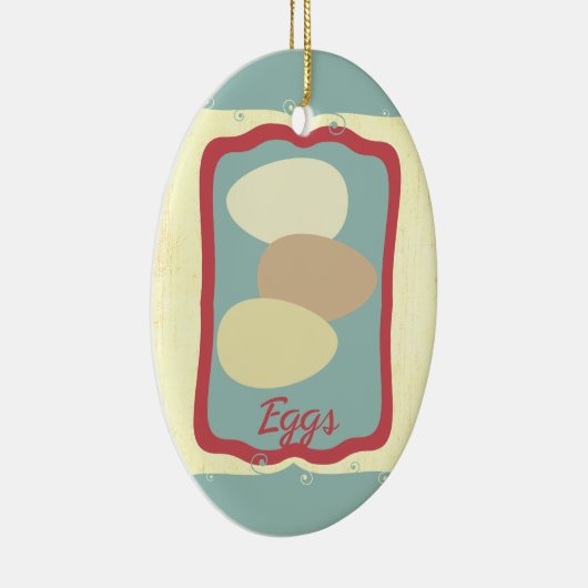 Retro Frühstück Essen Ikone Eier Weihnachtsschmuck (Rechts)