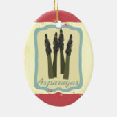 Retro Frühstücksnahrungspargel Keramik Ornament (Hinten)