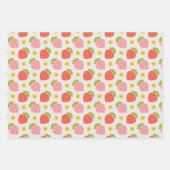 Retro Fruit Blume Muster Geschenkpapier Set (Vorderseite)