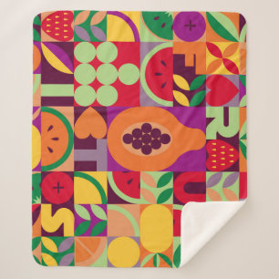 Retro Fruit Geometrie: Vintag nahtlos Sherpadecke