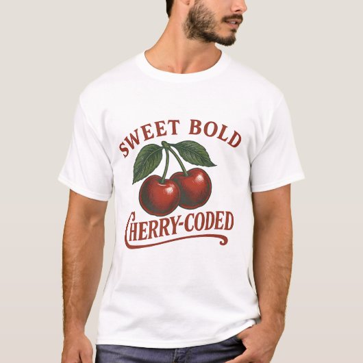 Retro Fruit Sweet Cherry-Coded Graphic T - Shirt (Vorderseite)