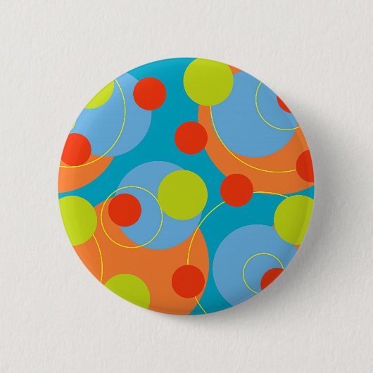Retro Fruity Fun Bubbly Dots Niedliche Farbtaste Button (Vorderseite)