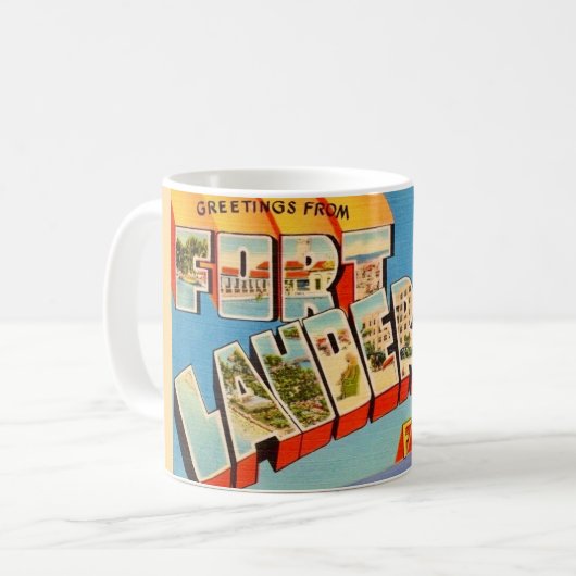 Retro Ft Lauderdale Florida Tasse (Vorderseite Links)