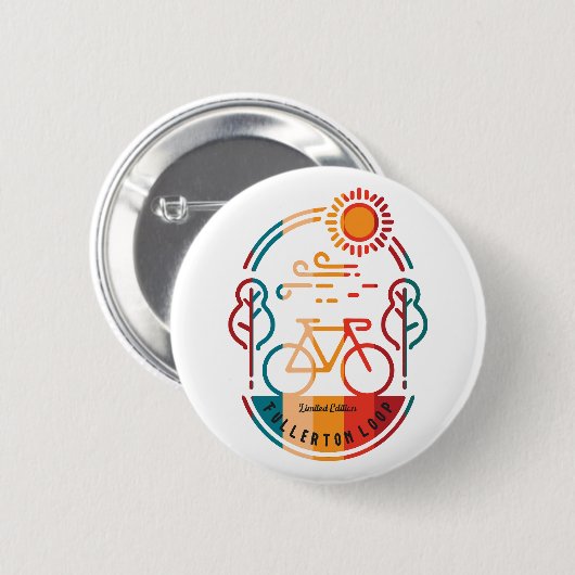 Retro Fullerton Loop Bike Bahn T - Shirt Button (Vorne & Hinten)