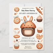 Retro Fun Boho Cake Bun in der Oven Baby Dusche Einladung (Vorderseite)
