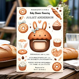 Retro Fun Boho Cake Bun in der Oven Baby Dusche Einladung