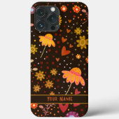 Retro Fun Brown Floral Inspirivity Girenname Case-Mate iPhone Hülle (Rückseite)