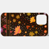 Retro Fun Brown Floral Inspirivity Girenname Case-Mate iPhone Hülle (Rückseite (Horizontal))