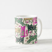 Retro Fun Cat Design Kaffeetasse (VorderseiteRechts)