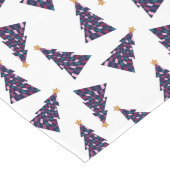 Retro Fun Checkered Christmas Tree Muster Großer Tischläufer (Ecke)