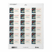 Retro Fun Christmas Trees Ornamente Adressaufkleber (Vorne)