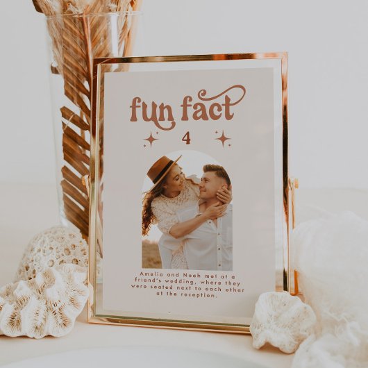 Retro Fun Fact Wedding Foto Tischnummer