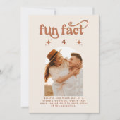 Retro Fun Fact Wedding Foto Tischnummer (Vorderseite)