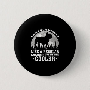 Retro Fun French Bulldog Großvater Vatertag Button