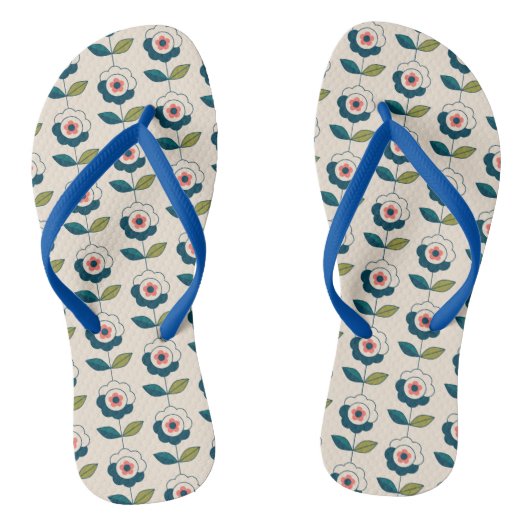Retro Fun Garden Blume Muster Badesandalen (Fußbett)