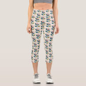 Retro Fun Garden Blume Muster Capri Leggings (Vorderseite)