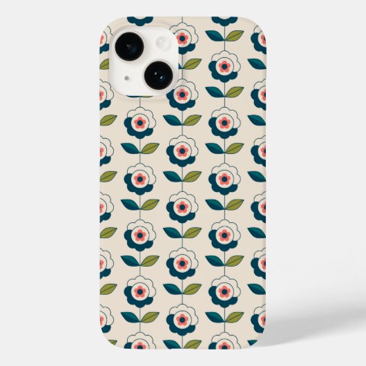 Retro Fun Garden Blume Muster Case-Mate iPhone Hülle (Rückseite)
