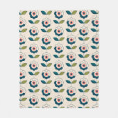 Retro Fun Garden Blume Muster Fleecedecke (Vorderseite)