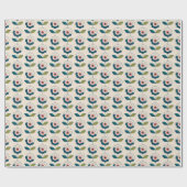Retro Fun Garden Blume Muster Geschenkpapier (Flach)