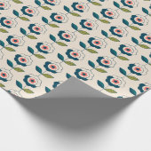 Retro Fun Garden Blume Muster Geschenkpapier (Ecke)
