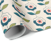 Retro Fun Garden Blume Muster Geschenkpapier (Rolleneckpunkt)