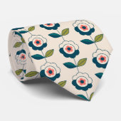 Retro Fun Garden Blume Muster Krawatte (Gerollt)