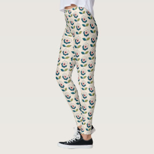 Retro Fun Garden Blume Muster Leggings