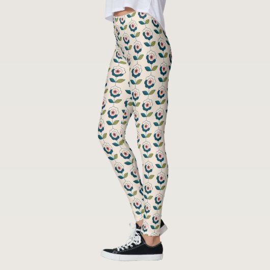 Retro Fun Garden Blume Muster Leggings (Links)
