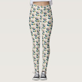 Retro Fun Garden Blume Muster Leggings (Vorderseite)