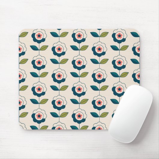 Retro Fun Garden Blume Muster Mousepad (Mit Mouse)
