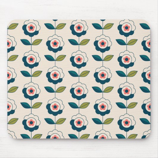 Retro Fun Garden Blume Muster Mousepad (Vorne)