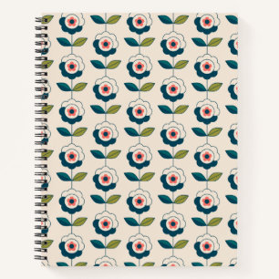 Retro Fun Garden Blume Muster Notizblock