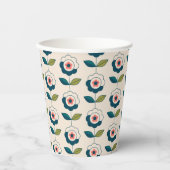 Retro Fun Garden Blume Muster Pappbecher (Vorderseite)