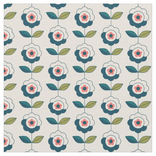 Retro Fun Garden Blume Muster Stoff (Nahaufnahme)